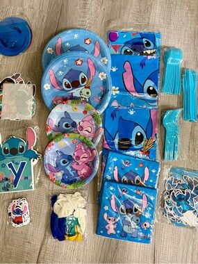 Stitch Blue Party Tableware Set – Lilo & Stitch Themed Supplies